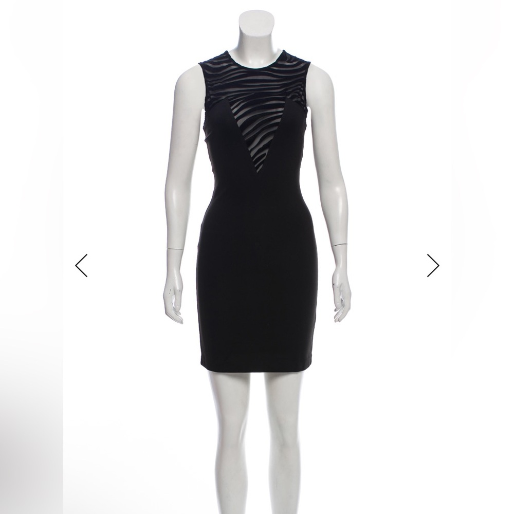 Torn by Ronny Kobo Black Mesh Detail Mini Dress